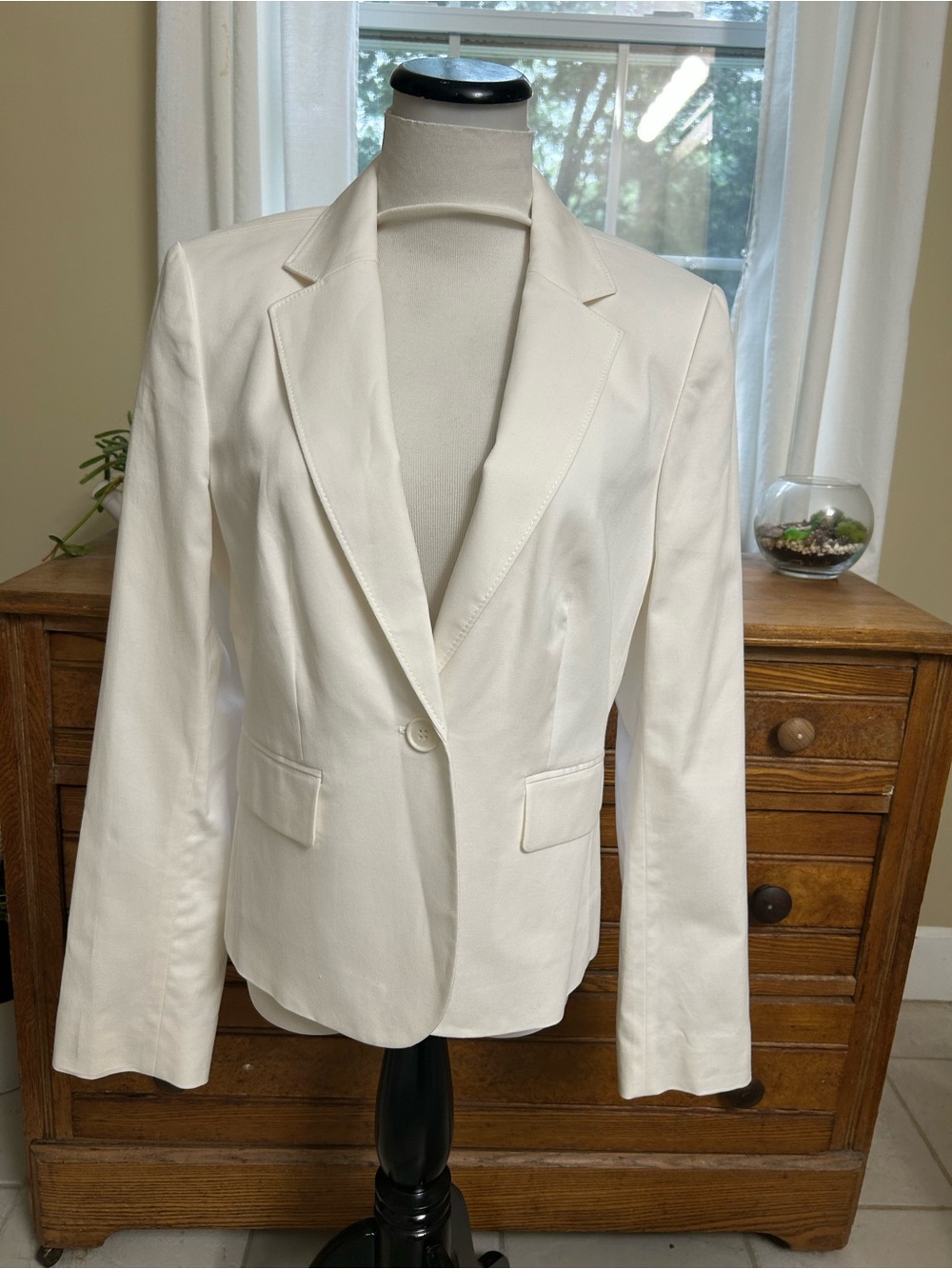 LOFT White Single-Button Tailored Blazer